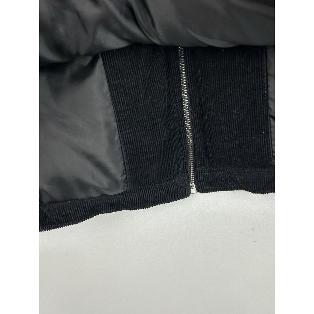 Levi Strauss Women's Size Medium Black Corduroy Puffer Coat Full Zip Lined - Picture 10 of 15